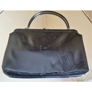 Vintage 1950s Harry Levine Black Patent Leather Zebra Print Clutch